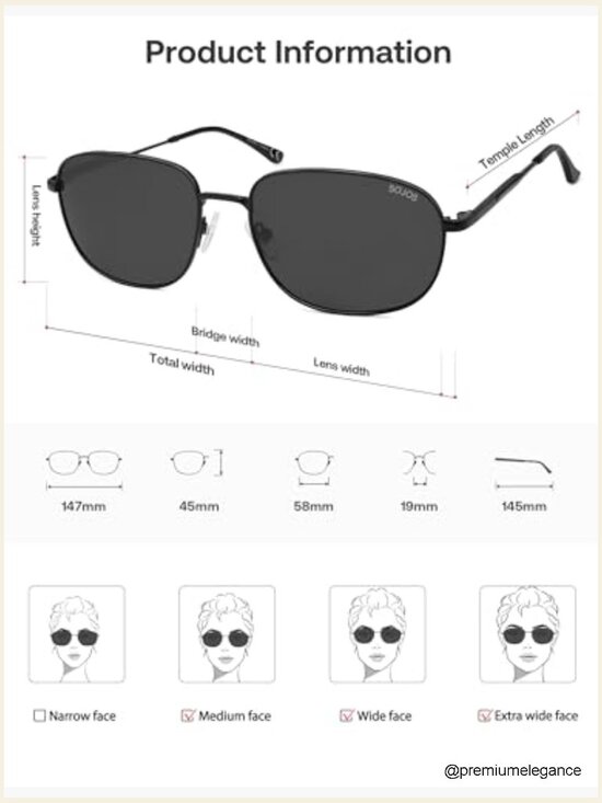 Retro Rectangle Polarized Sunglasses for Women Men Vintage Shades Classic